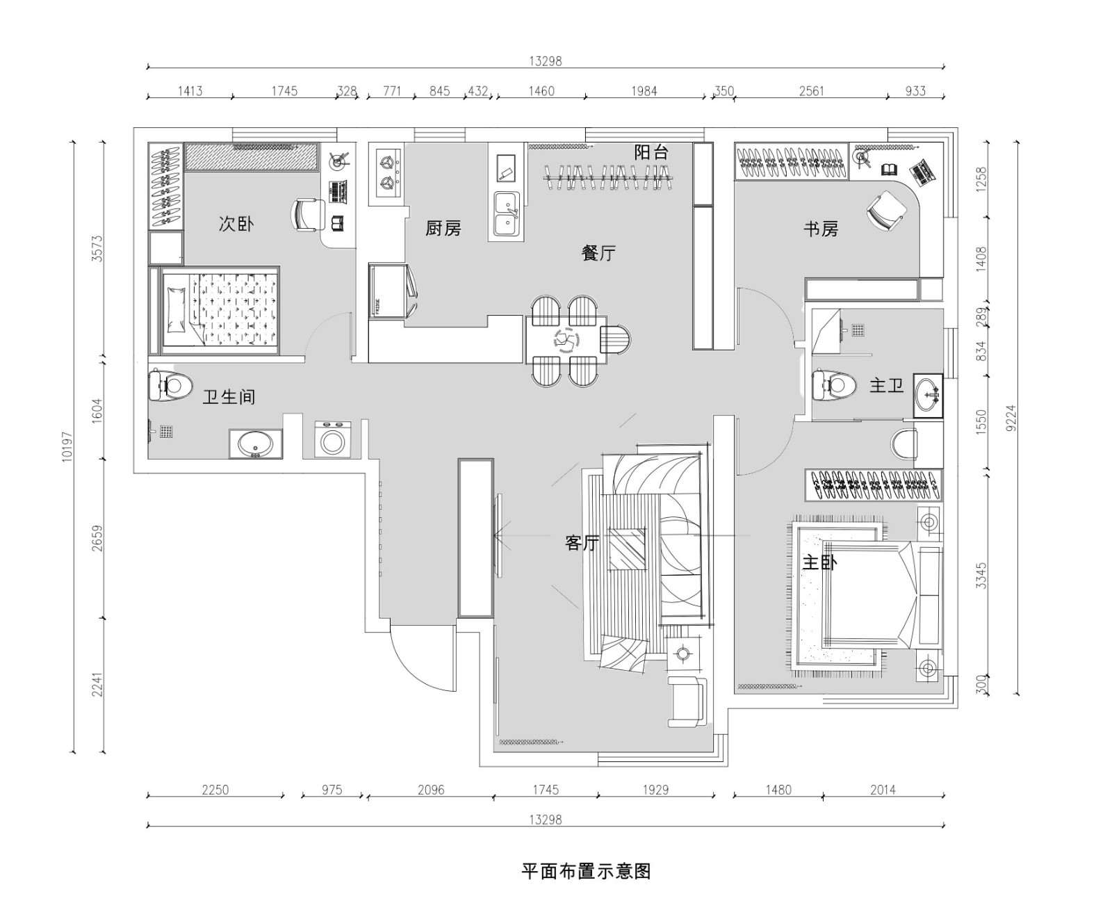 西美第五大道現(xiàn)代簡約風格戶型圖裝修效果圖